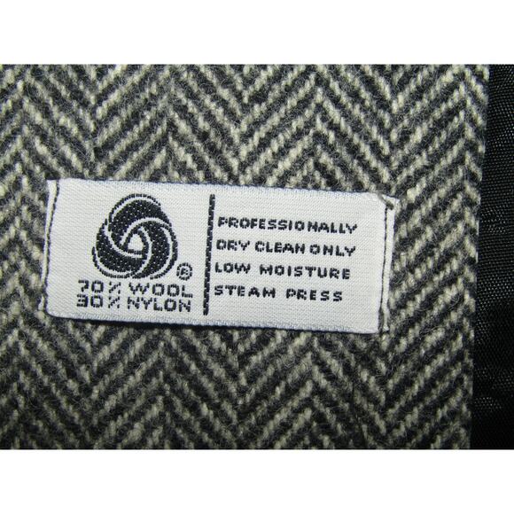 Vintage 70s ALORNA Wool Blend Herringbone Coat Gray Double Breasted USA Made - Picture 6 of 9